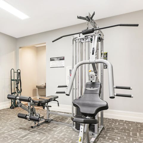 Work up a sweat in the onsite gym