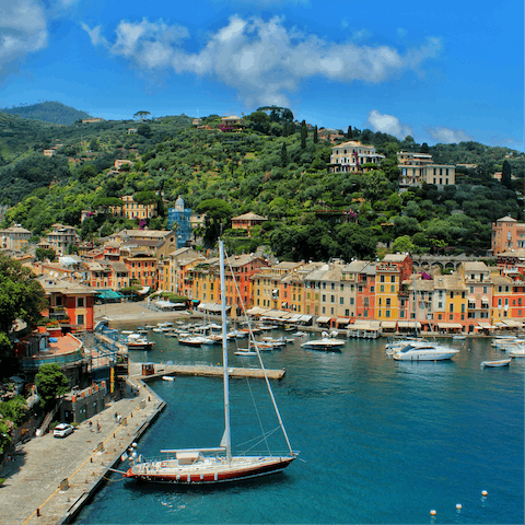 Make the 35-kilometre drive to the colourful villages of the Cinque Terre
