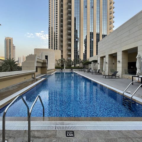 Swim leisurely lengths in the communal pool on hot afternoons