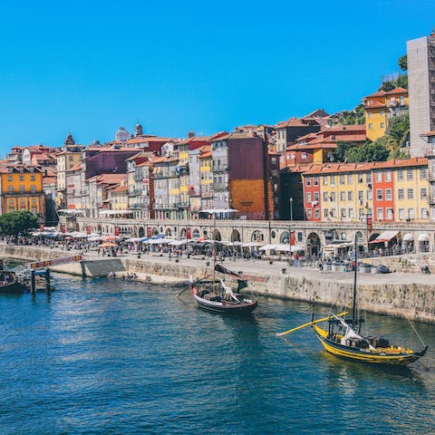 Wander the colourful streets of Porto and soak up its vibrant culture (a forty-one minute drive)