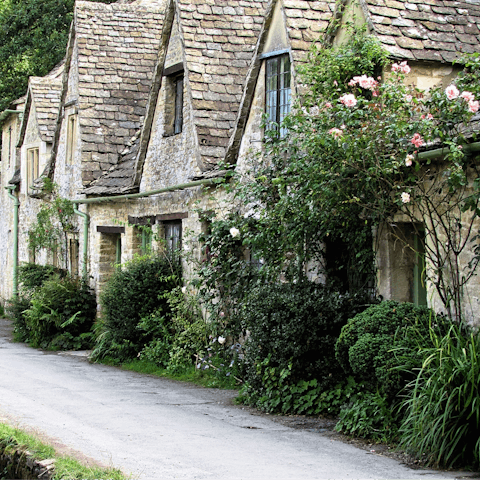 Hop in the car and pay a visit to the picturesque village of Bibury, only thirteen minutes away