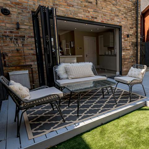 Enjoy an afternoon cocktail or your morning coffee on the terrace