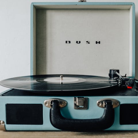Stick some tunes on the record player as you get ready to head out for dinner