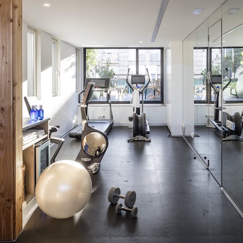 Work up a sweat in the building's communal gym