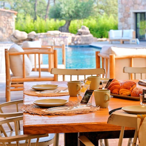 Serve up a Corsican-inspired feast at the alfresco dining area 