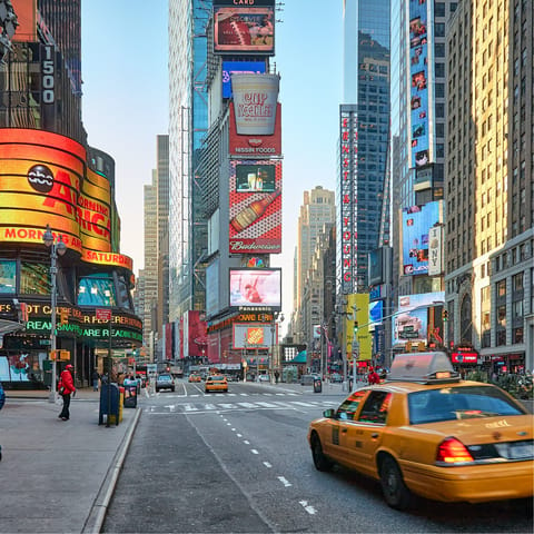 Take a breezy stroll down to Times Square and catch a street performance