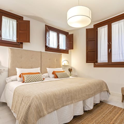 Close the shutters and drift off to sleep in the gorgeous bedroom