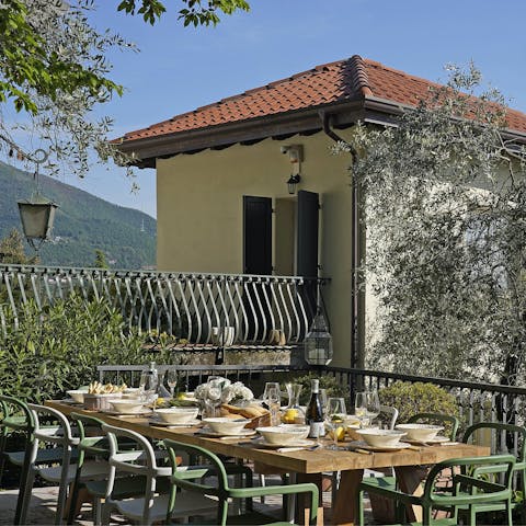 Tuck into Italian feasts alfresco on the terrace 
