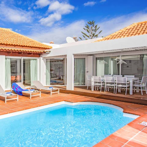 Cool off in the private swimming pool