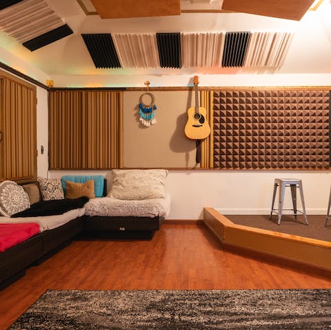 Make use of the home's expansive detached music studio 