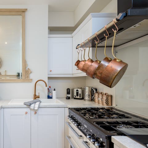 Cook up a feast in the made-for-action kitchen, there's a range stove at the ready