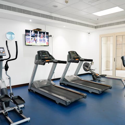Beat your personal best in the fully equipped gym