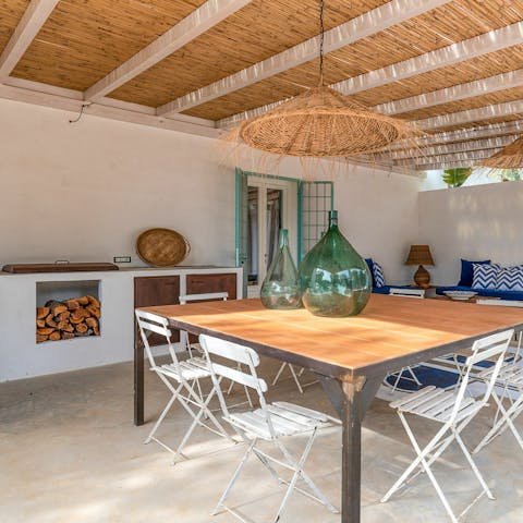 Cook in the outdoor kitchen and dine alfresco on the veranda