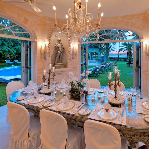 Live it up like the aristocracy in the impressive dining room