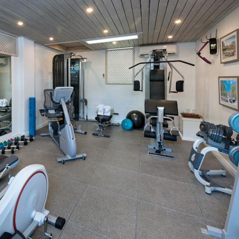 Keep up your fitness routine in the private fitness room