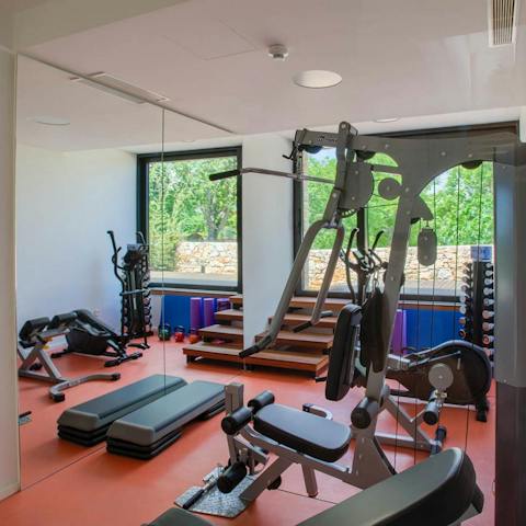 Work up a sweat in the private home gym