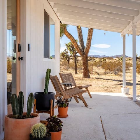 Take shelter from the sun on the shady patio