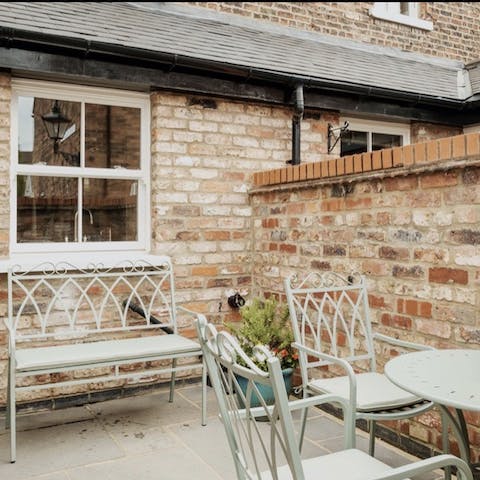 Have a tipple in the sunny, south-facing courtyard