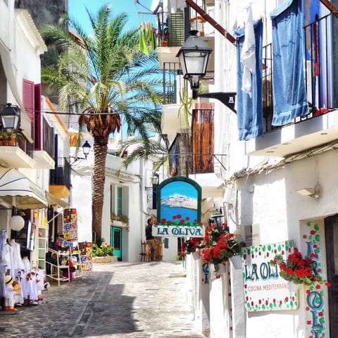 Head to Ibiza Town in the jeeps provided, a thirty-minute drive away