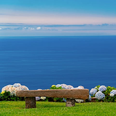 Take some time out to admire the spectacular scenery from the garden bench