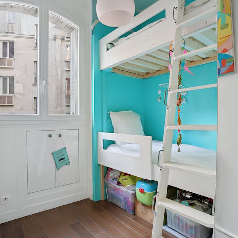 Let little ones have their own space in the rooms with the bunk beds