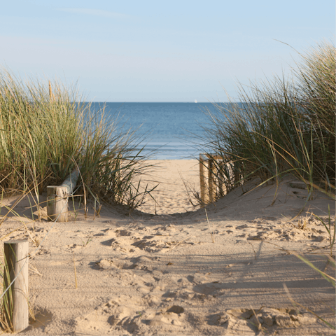 Explore sandy spots like Walberswick Beach, just a mile from home
