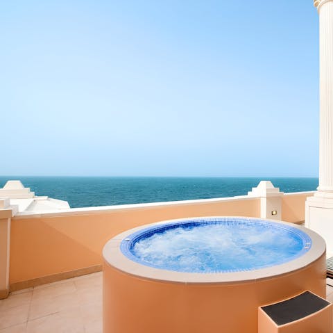 Sink into the resort's hot tub for a soak session