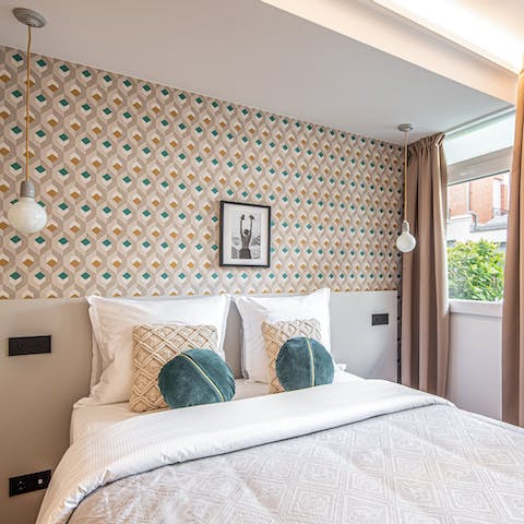 Wake up to 15th arrondissement views in the stylish bedroom