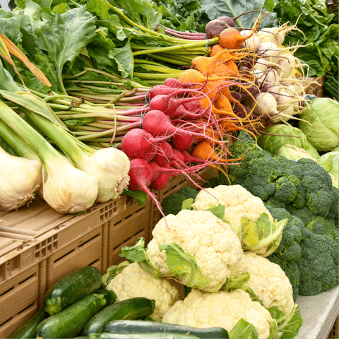 Pick seasonal produce from the vegetable garden