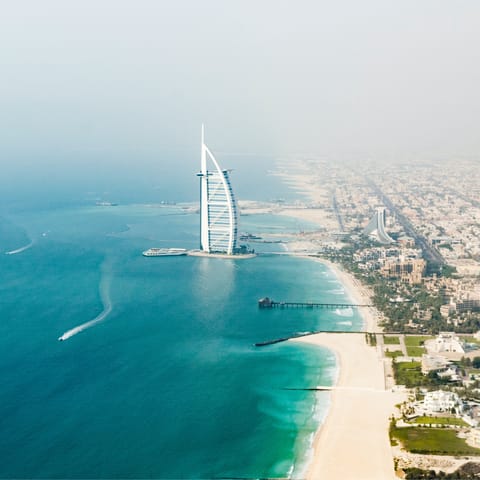 Spend time relaxing on JBR beach, just a ten-minute walk away