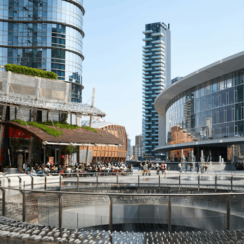 Stay near the shops and skyscrapers at Piazza Gae Aulenti