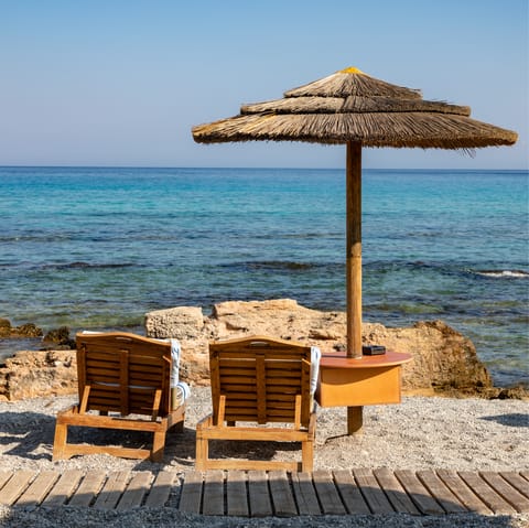 Spend the day at Lachania's sandy beach – mere moments away
