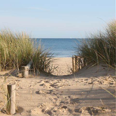 Stroll six minutes to get your feet in the sand at Aldeburgh Beach