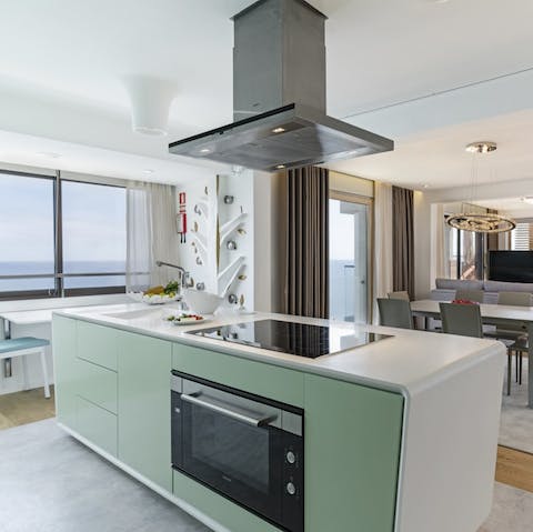 Choose to cook indoors in the stylish kitchen