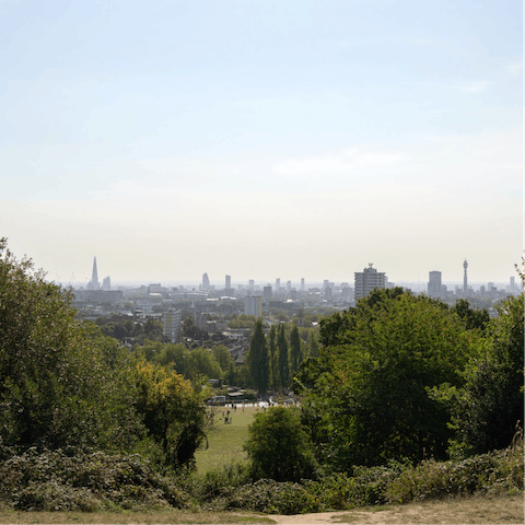 Take in sweeping views over London from Parliament Hill viewing point, a ten-minute walk from your door