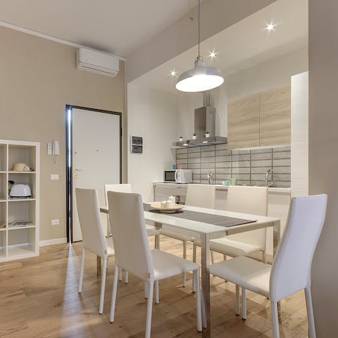 Tuck into local Italian delicacies at the dining area
