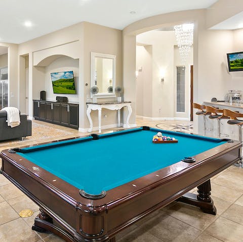 Play pool with friends and family