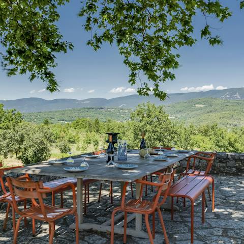 Enjoy an unrushed lunch on one of the stone terraces
