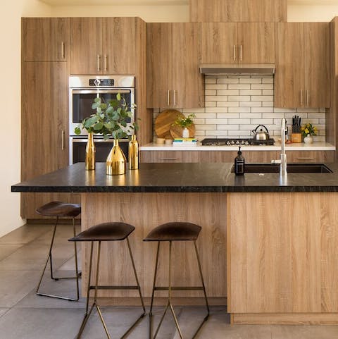 Flex your culinary muscles in the stunning kitchen