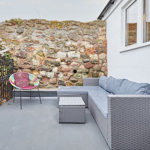 Chat away on the cosy terrace