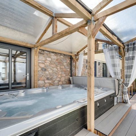 Soak away the day with a post-beach hot tub session