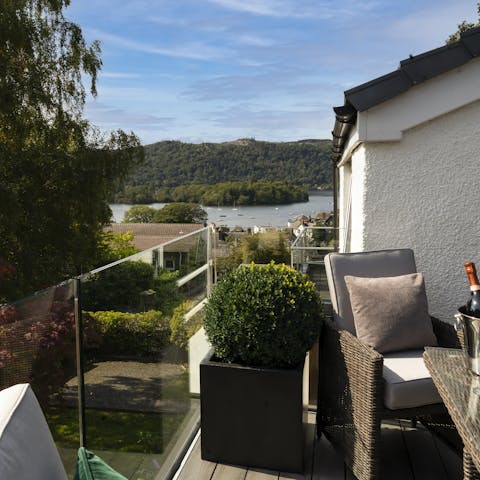 Admire the lake vistas from the private roof terrace