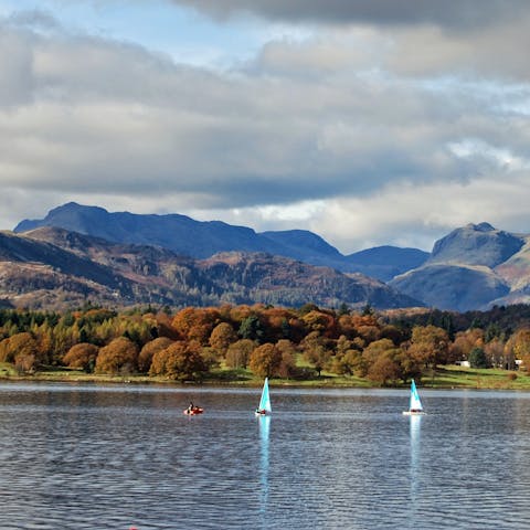 Go for a boat trip on Lake Windermere, 200 metres away