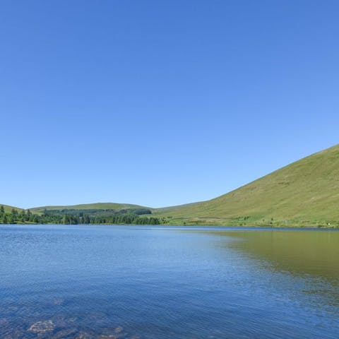 Follow hiking trails through the Brecon Beacons National Park