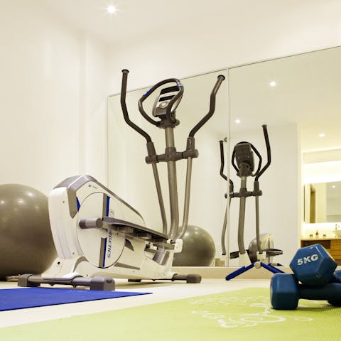 Keep up with your exercise routine in your private gym