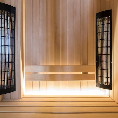 Treat yourself to a pamper session in your private sauna