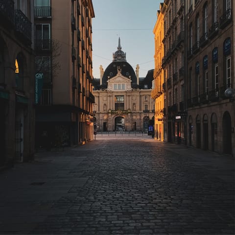 Stay in the centre of Rennes, just a ten-minute walk away from the main train station