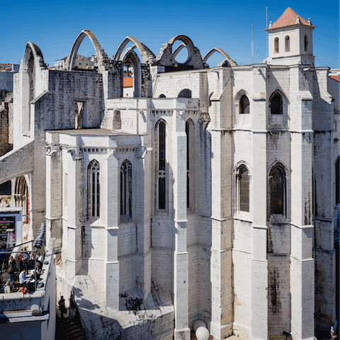 Visit the remains of the Carmo Convent, a short stroll from your building