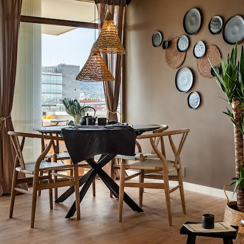Share memorable meals around the sleek and elegant dining table