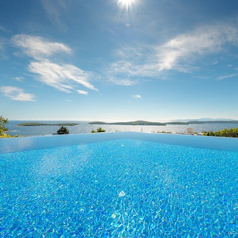 Gaze out over the infinity edge of the pool to the islands of the Adriatic